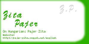 zita pajer business card